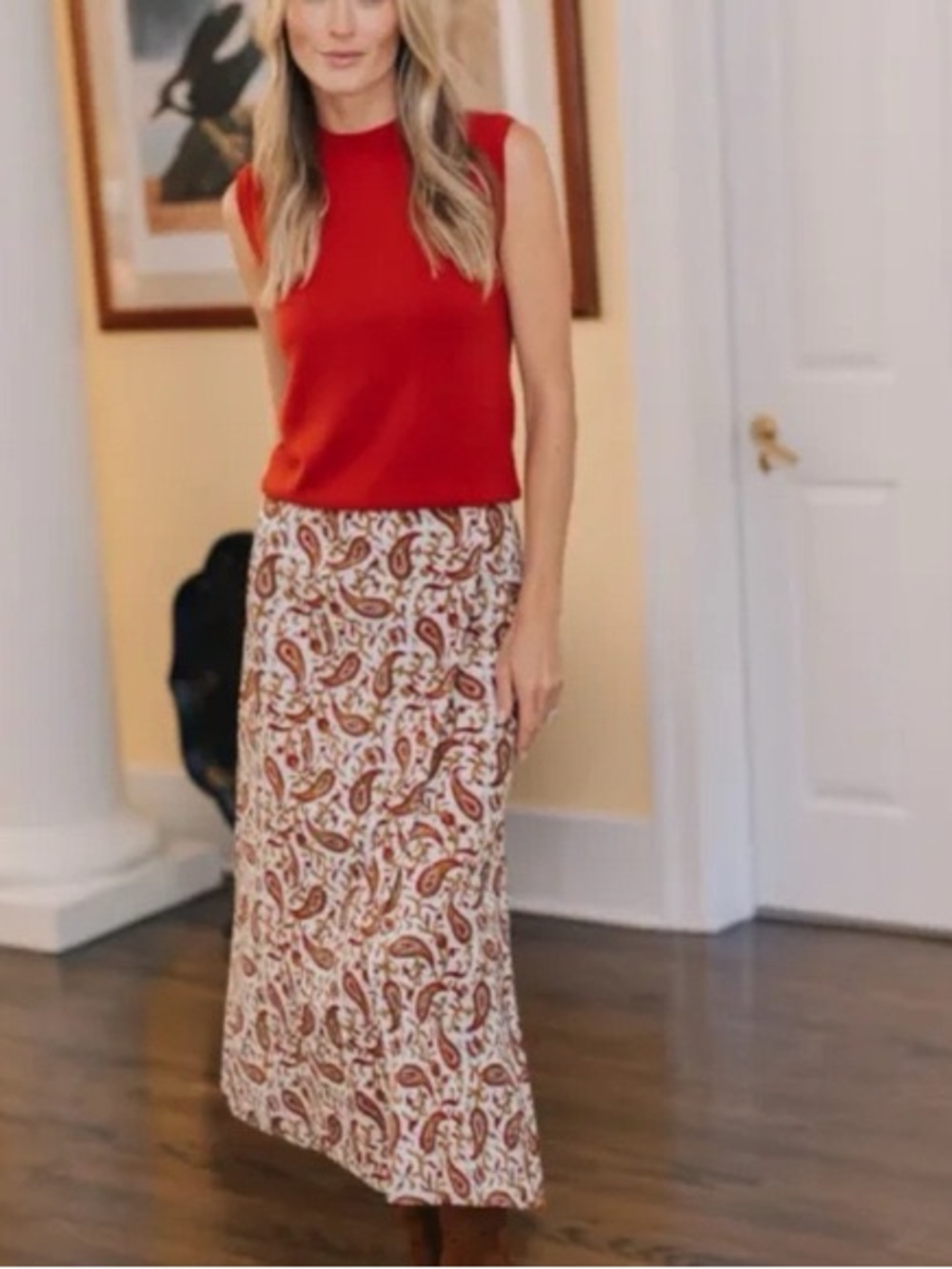 NWOT Julia Amory Park Avenue Skirt in Turkish Paisley Size Small